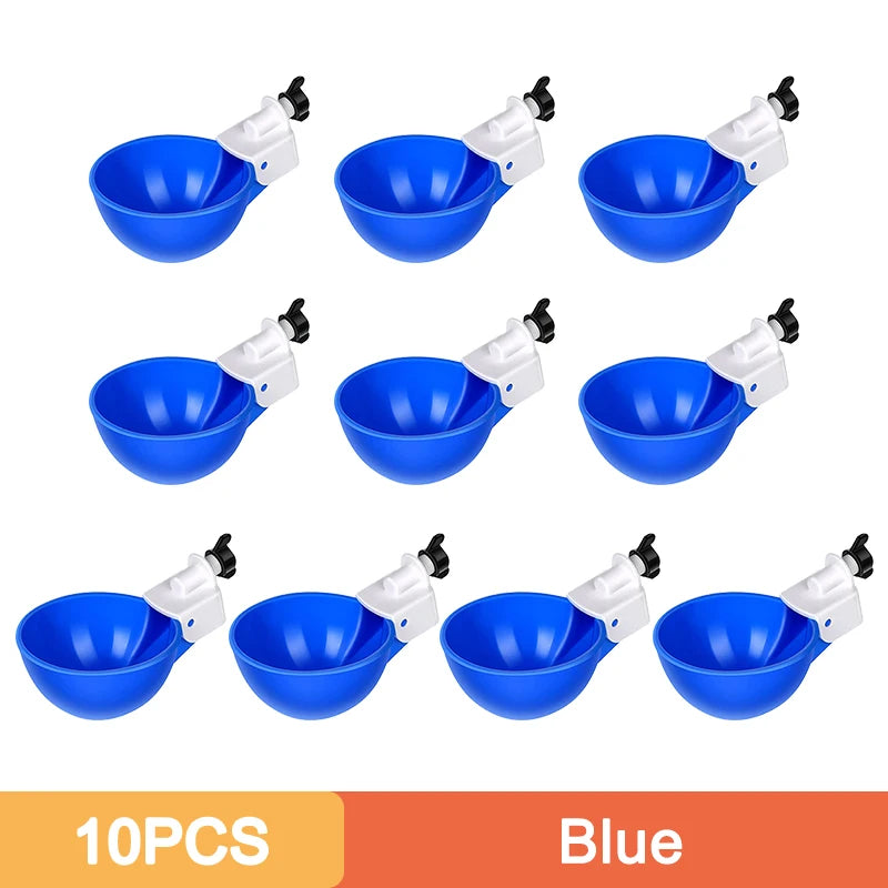 Automatic Chicken Watering Cups Kit - 5/10PCS Poultry Feeder for Ducks, Turkeys, Quails