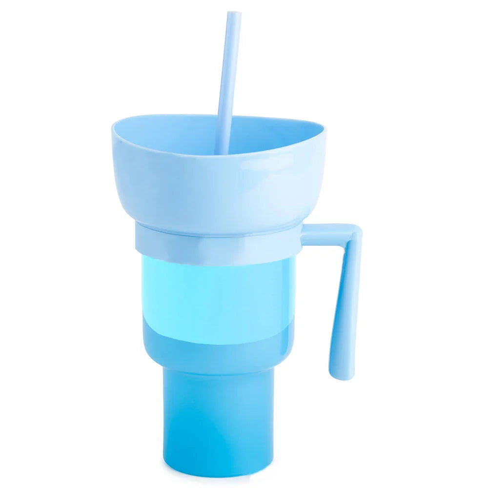 Vaso para bocadillos 2 en 1 Tazón para bocadillos Vaso antisalpicaduras a prueba de fugas Vaso para palomitas Estadio Noche de película Otoño 2025