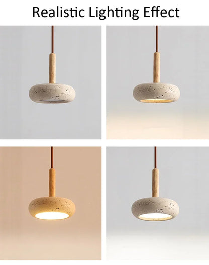 Japandi LED Pendant Lamp Yellow Stone Wabi Sabi Ambient Design