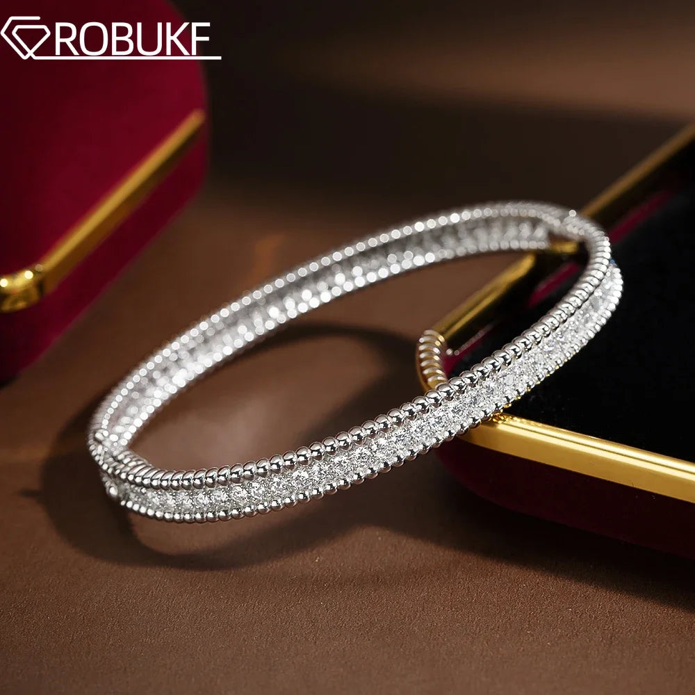 Moissanit 2mm Armband 18K vergoldetes Tennisarmband