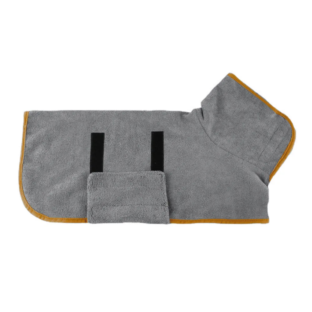 Microfiber Dog Bathrobe Towel - Adjustable Absorbent Coat for Cats & Dogs, Pet Grooming Care