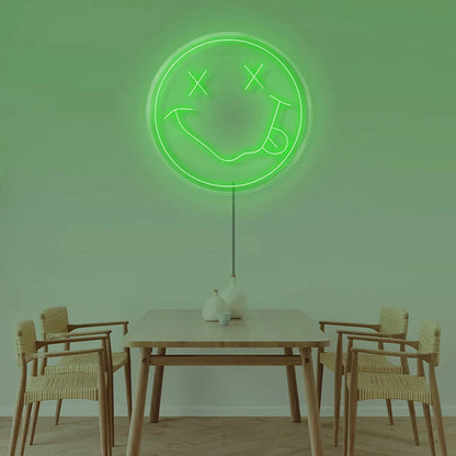 LED Neon Sign 35cm USB Powered Smile Face Wall Hanging Night Light Bedroom Decor Fall 2025 Gift
