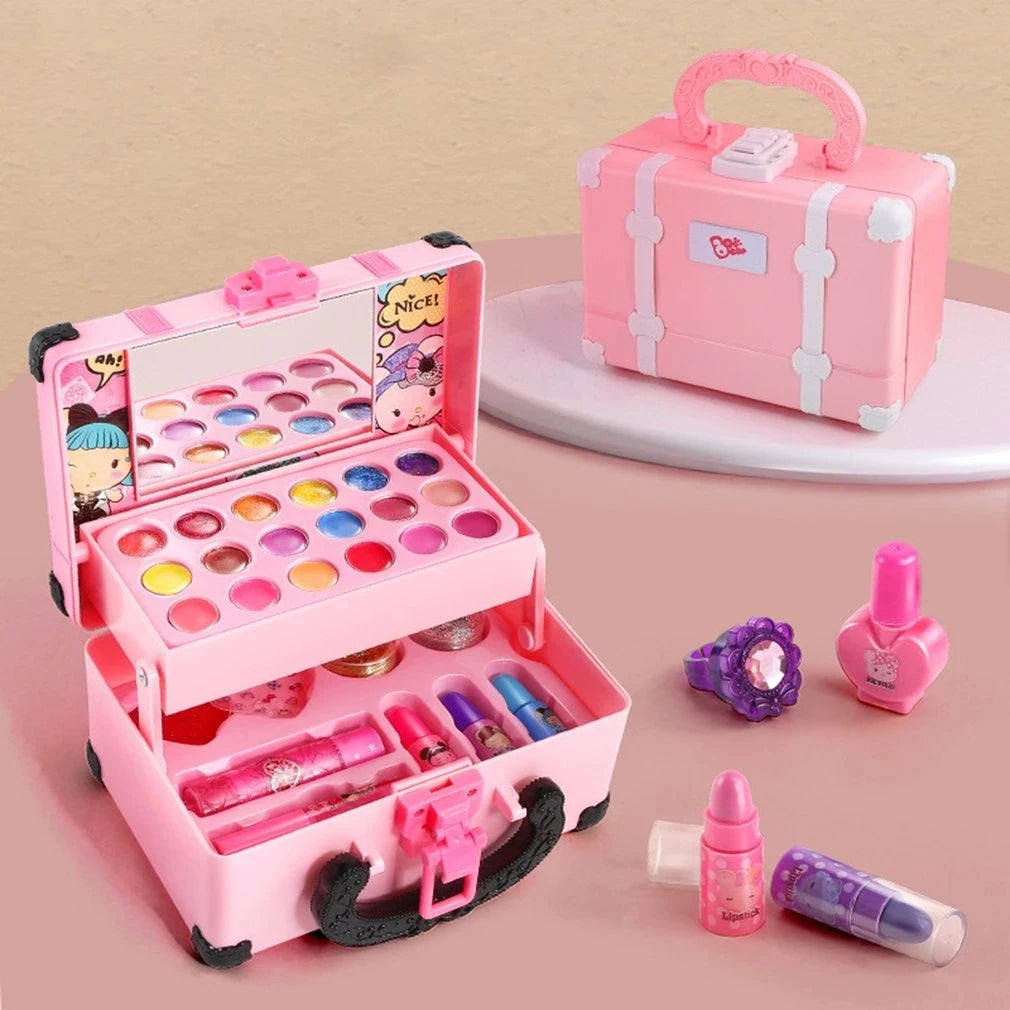 Kit de maquillage princesse pour enfants – Kit cosmétique sûr et non toxique avec rouge à lèvres et fard à paupières