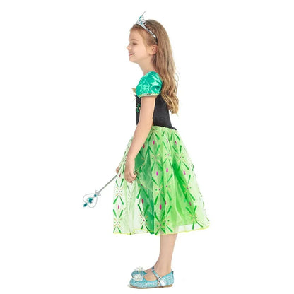 Anna Frozen-prinsessenjurk voor kinderen en meisjes, verjaardagsfeest-, carnavals- en Halloween-kostuum, vestidos 2026