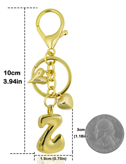Personlig nøglering guld boblebogstav taskevedhæng gave