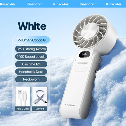 Handheld Fan Foldable Outdoor Cooling 3600mAh Battery 100 Level Turbo Summer 2026