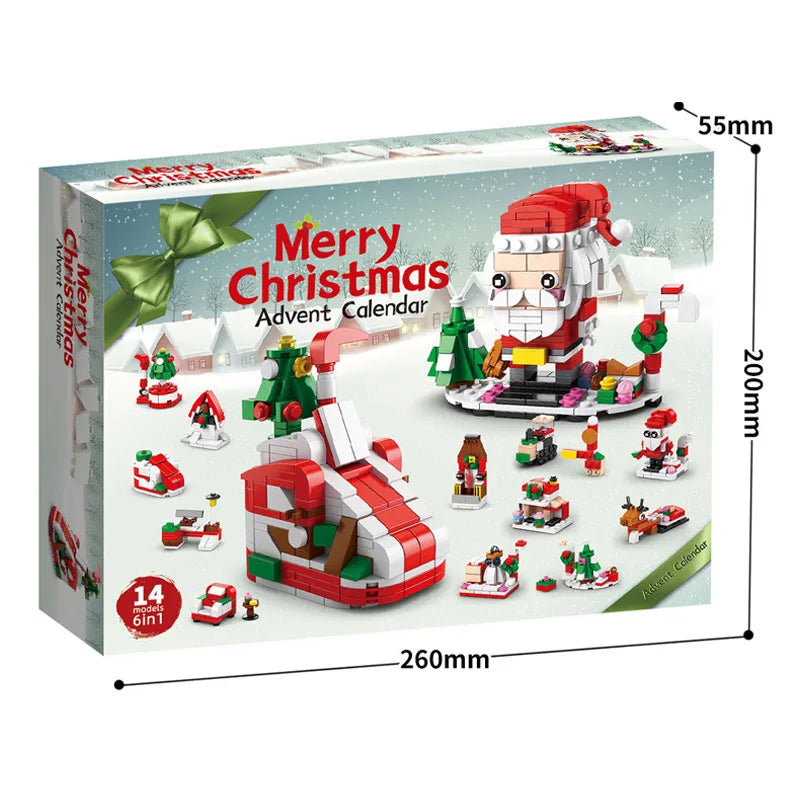 Calendario de Adviento de Bloques de Construcción de Navidad Kit DIY para Niños