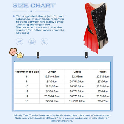 Stretchy Flattering Girls' Dance Leotard - Sleeveless Rhinestone Mesh Top, Polyester, Nylon, Elastane, For Competition
