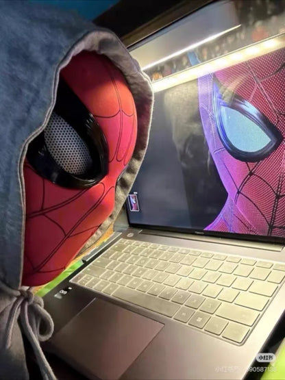 Remote-Controlled Spider-Man LED Cosplay Headgear with Glowing Red and Black Design 2026