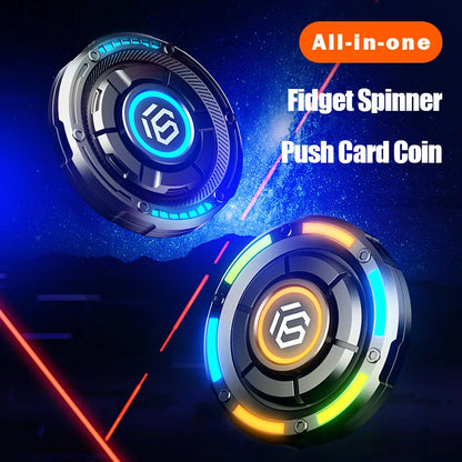 EDC Fidget Spinner Metal Luminous Push Card Coin Stress Toy