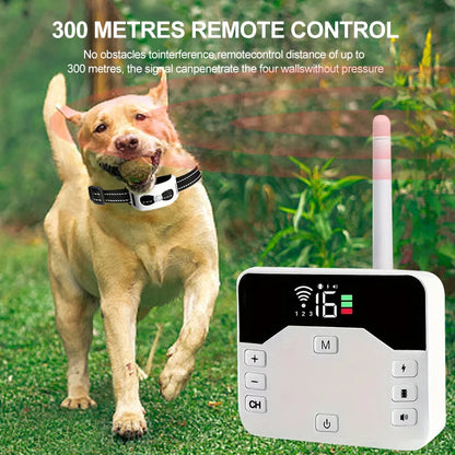 Pets Wireless Electronic Fence - IP65 Waterproof Rechargeable Remote Control Training Collar
