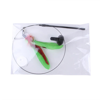 Cat Toys Simulation Bird Interactive Feather Stick for Kittens, Teaser Wand with Bell, Fun Cat Supplies