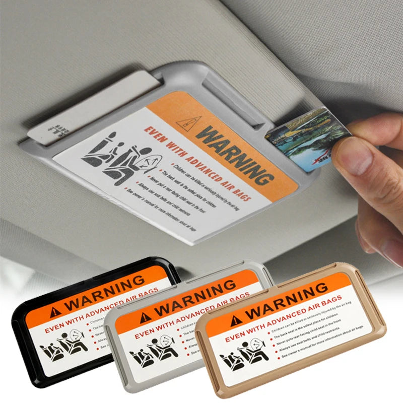 Car Accessories Sun Visor Organizer - Temporary Parking Card Holder for Auto Interior Storage