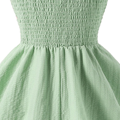 Soft Girls' Princess Dress - Tiered Sling Dress, Flattering, Polyester, For Birthday Party