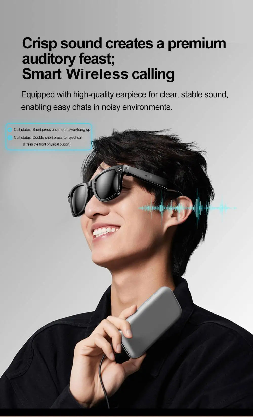 AI Smart Glasses 720P Translation Camera Sunglasses