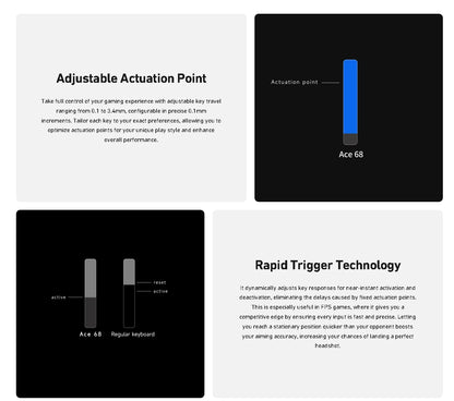 Teclado de juego magnético de 68 teclas con efecto Hall y RGB topográfico