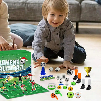 Fußball-Themen-Weihnachts-Adventskalender 2025 - Kinder Bausteine Countdown Spielzeug