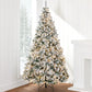 Snow Flocked Pre-Lit Christmas Tree - Full Pine Design with Warm White Lights, Easy Assembly for Winter Wonderland Decor