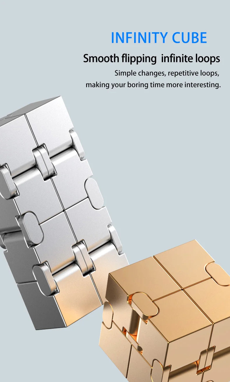 Metal Magic Cube Stress Relief Toy Portable Puzzle Focus