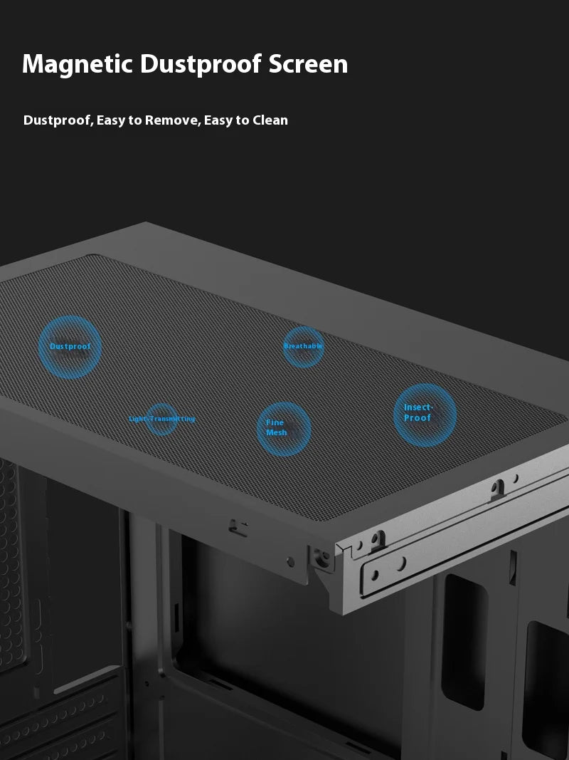 Mini ITX PC kabinet 240mm vandkøling MicroATX chassis