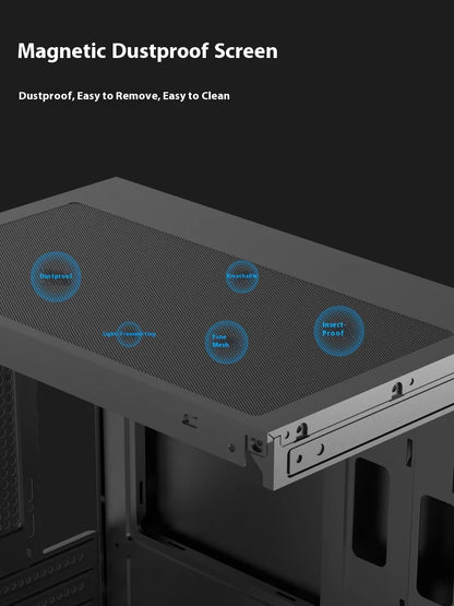 Mini ITX PC kabinet 240mm vandkøling MicroATX chassis