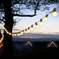 Connectable 23M LED Festoon String Lights - 25 Waterproof Warm White Bulbs for Outdoor Christmas and Wedding Decorations