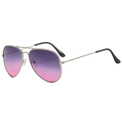 2025 Double Bridge Aviation Sunglasses - Alloy Frame, Ocean Gradient Lens, Unisex Eyewear