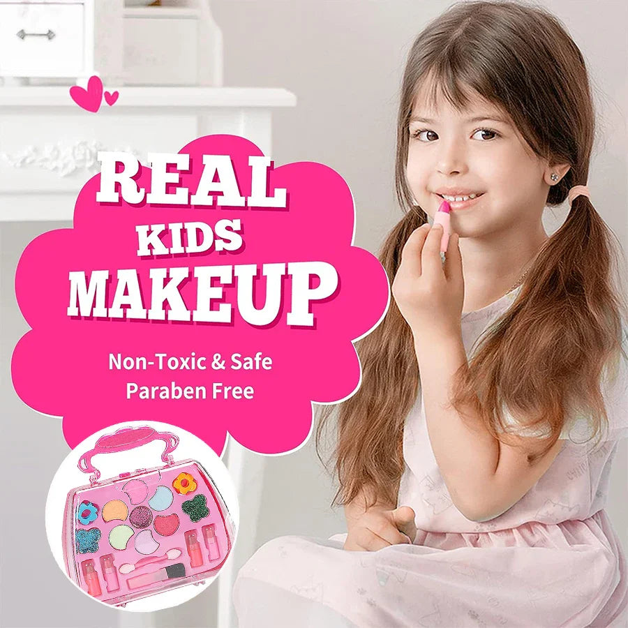 Kids Makeup Kit Princess Makeup Box Play Set With Accessories Ideal Birthday Gift 2025