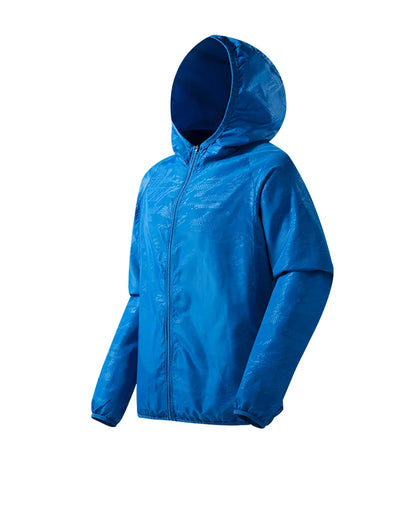 Chaqueta impermeable para hombre para senderismo - con capucha, de secado rápido, poliéster