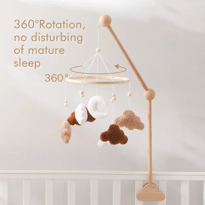 Baby Crib Mobile Wooden Nursery Newborn Sensory Toys