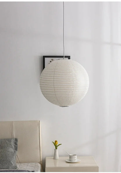 Japandi Wabi Sabi Round Pendant Light E27 LED Hanging Cozy Lamp