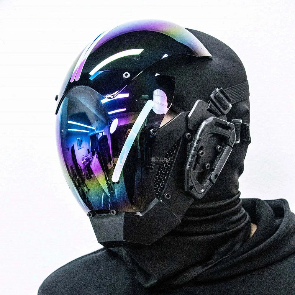 Punk Mech Technology PVC Full-Face Cosplay Mask Halloween Carnival Party Prop 2026