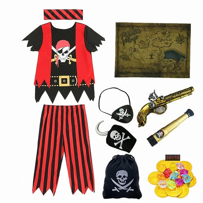 Variant image for Deluxe Pirate Costume for Kids with Accessories - Complete Pirate Outfit for Role Play and Themed Parties-4