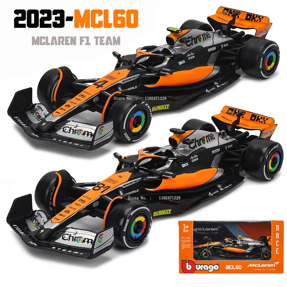 Die-Cast Car 1:43 Scale Formula One MCL60 Replica 2023 Collectible Display Model Fall 2025 Gift