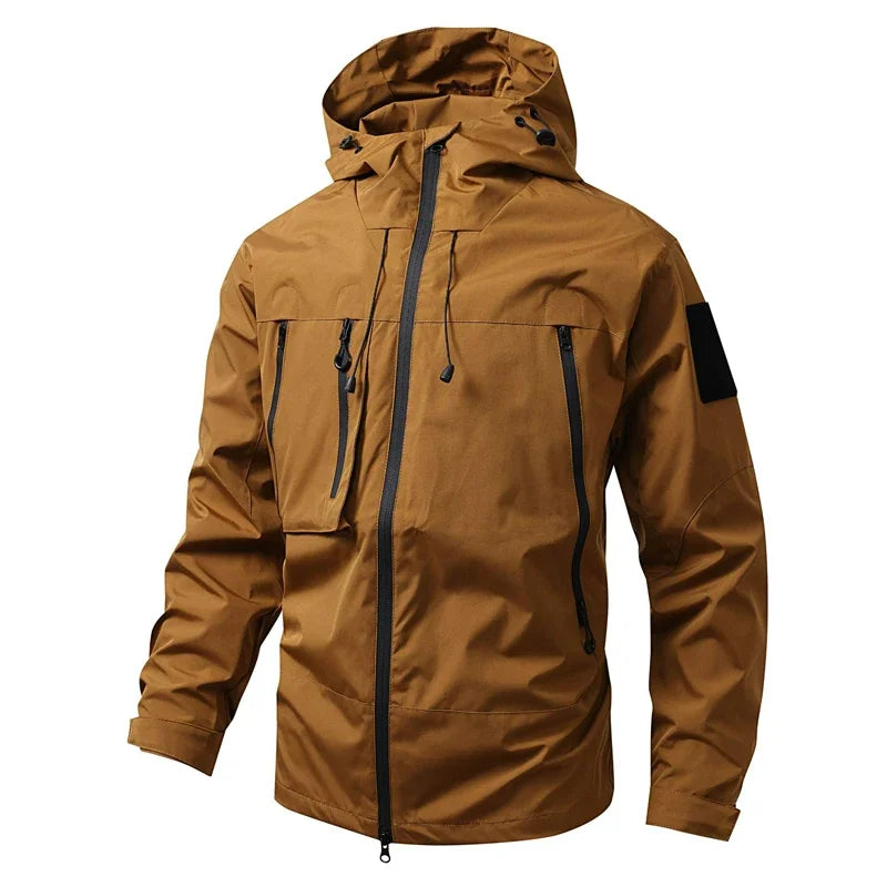 Chaqueta impermeable para hombre para senderismo - Poliéster con capucha extragrande