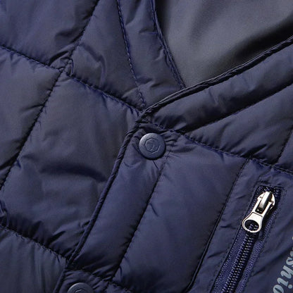 Lightweight Men's Down Vest - V Neck, Polyester, Winter