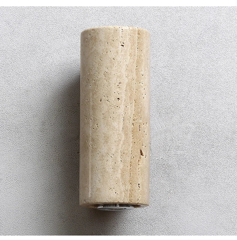 Japandi Yellow Marble LED Wall Sconce Wabi Sabi Bedside Light