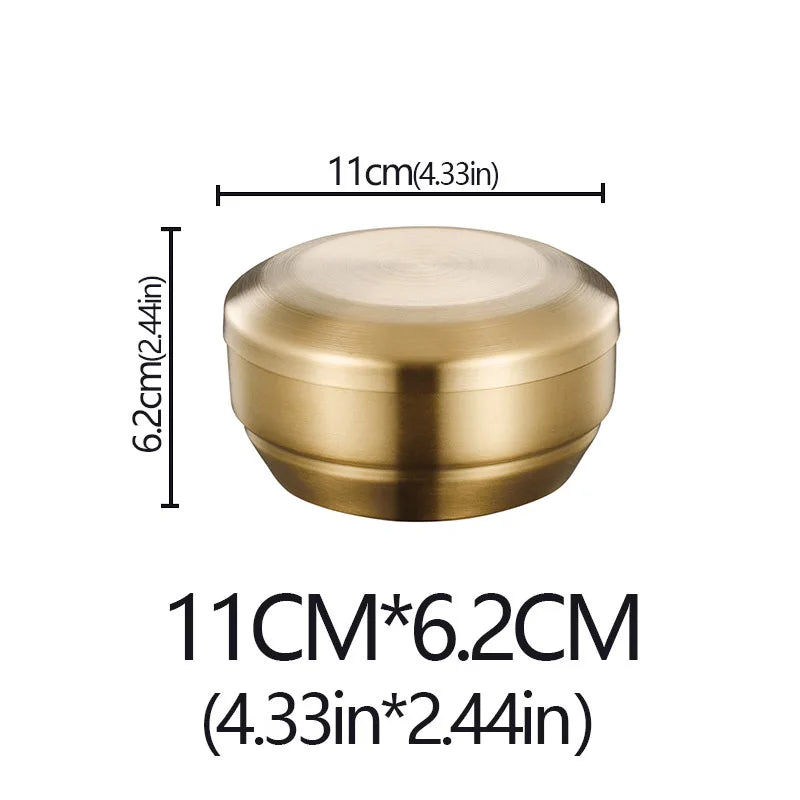 Cuenco para arroz de acero inoxidable de doble capa con tapa aislada
