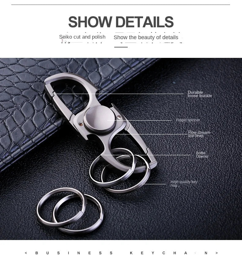 Fidget Spinner Keychain Stainless Steel EDC Gift 2025