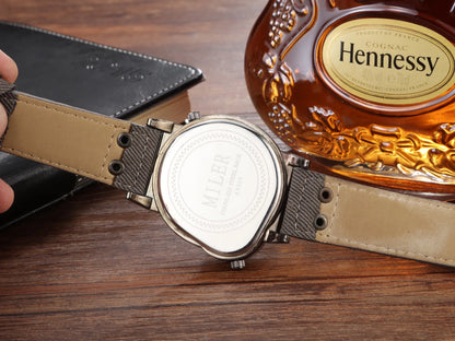 Quartz Sport Watch With Fabric Strap Irregular Alloy Case