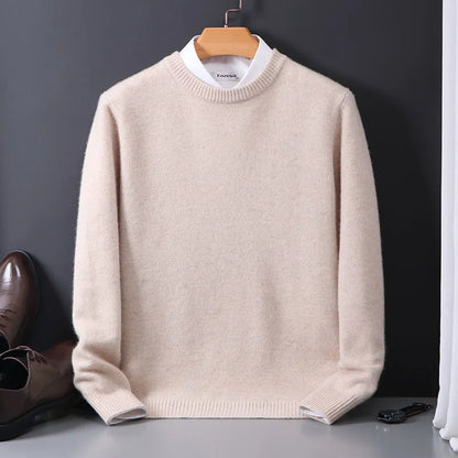 Soft Men's Cashmere Sweater - Crew Neck, Cashmere, Office