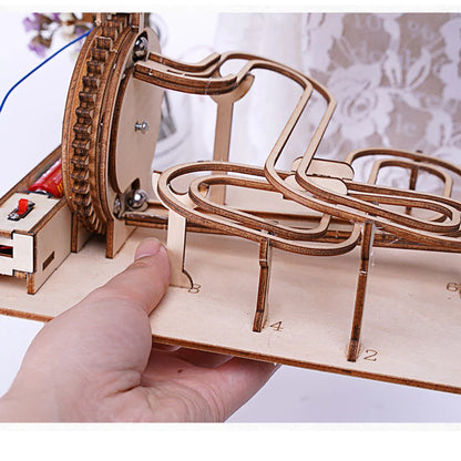 Kit di Puzzle Meccanico 3D in Legno per Corsa di Biglie, Pista a Ingranaggi, Giocattolo STEM, Ritorno a Scuola 2025, Regalo Educativo