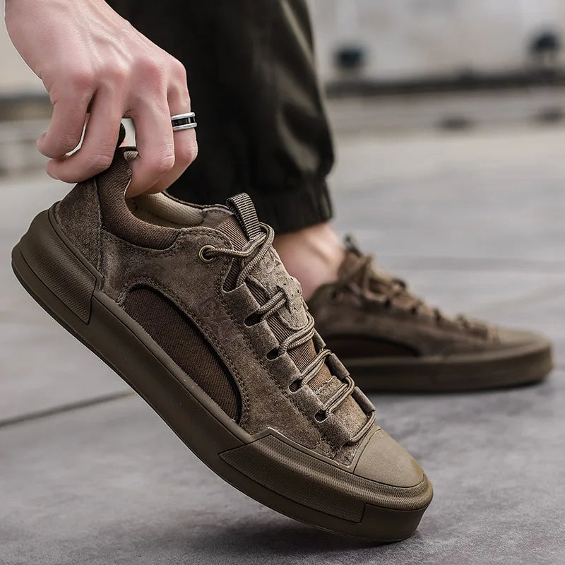 Durable men's outdoor sneakers - anti-slip wear-resistant fabric upper, for hiking and casual everyday