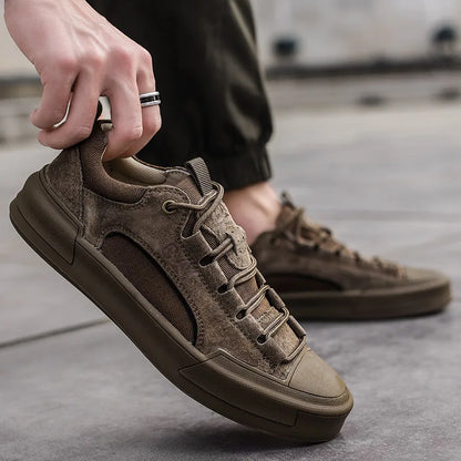 Durable men's outdoor sneakers - anti-slip wear-resistant fabric upper, for hiking and casual everyday