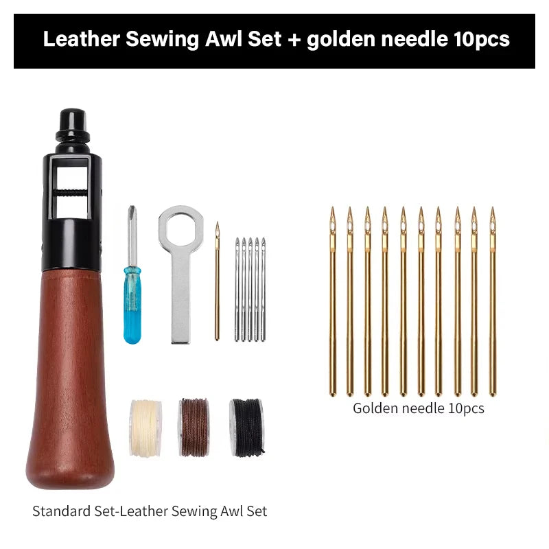 Kit de couture en cuir – ensemble d'outils premium pour couture à la main pour artisanat cuir et réparation de toile, cadeau automne 2026