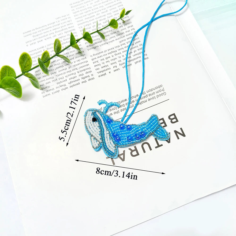 Kokospalme paljettmerke nøkkelring veskeanheng håndlaget