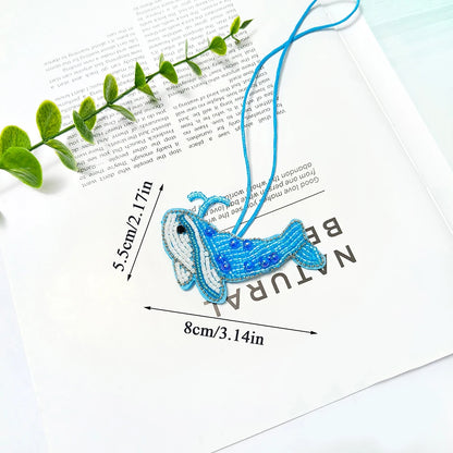 Kokospalme paljettmerke nøkkelring veskeanheng håndlaget