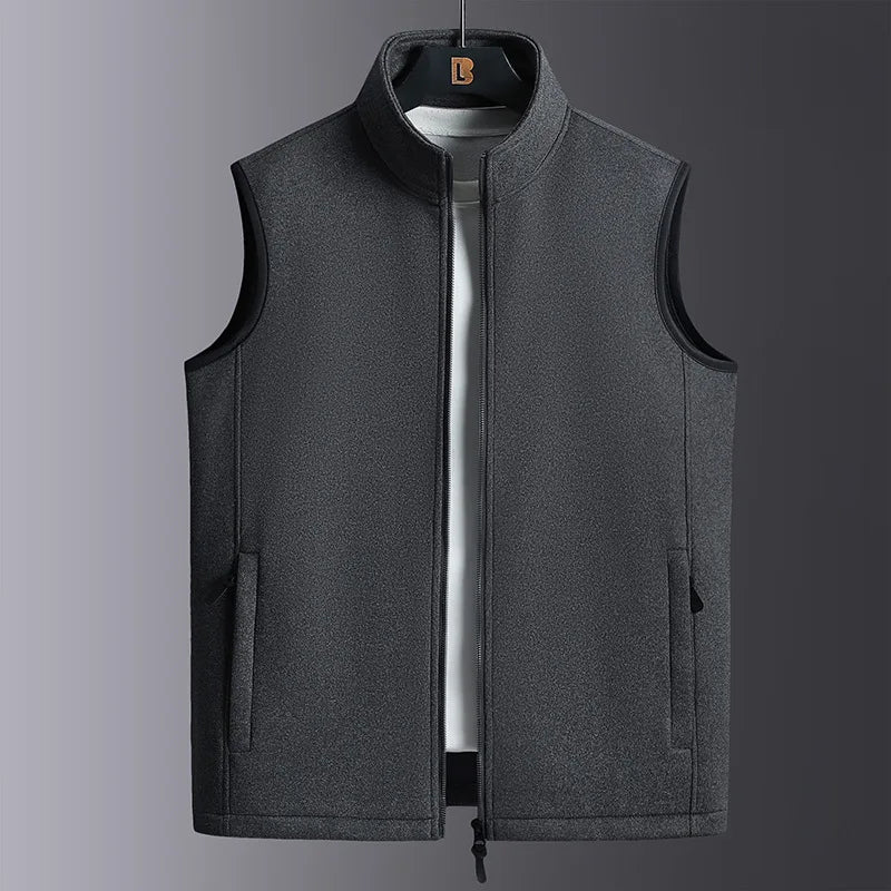 Warm Mens Fleece Vest - Sleeveless, Lamb Fleece, Winter
