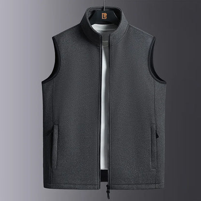 Warm Mens Fleece Vest - Sleeveless, Lamb Fleece, Winter