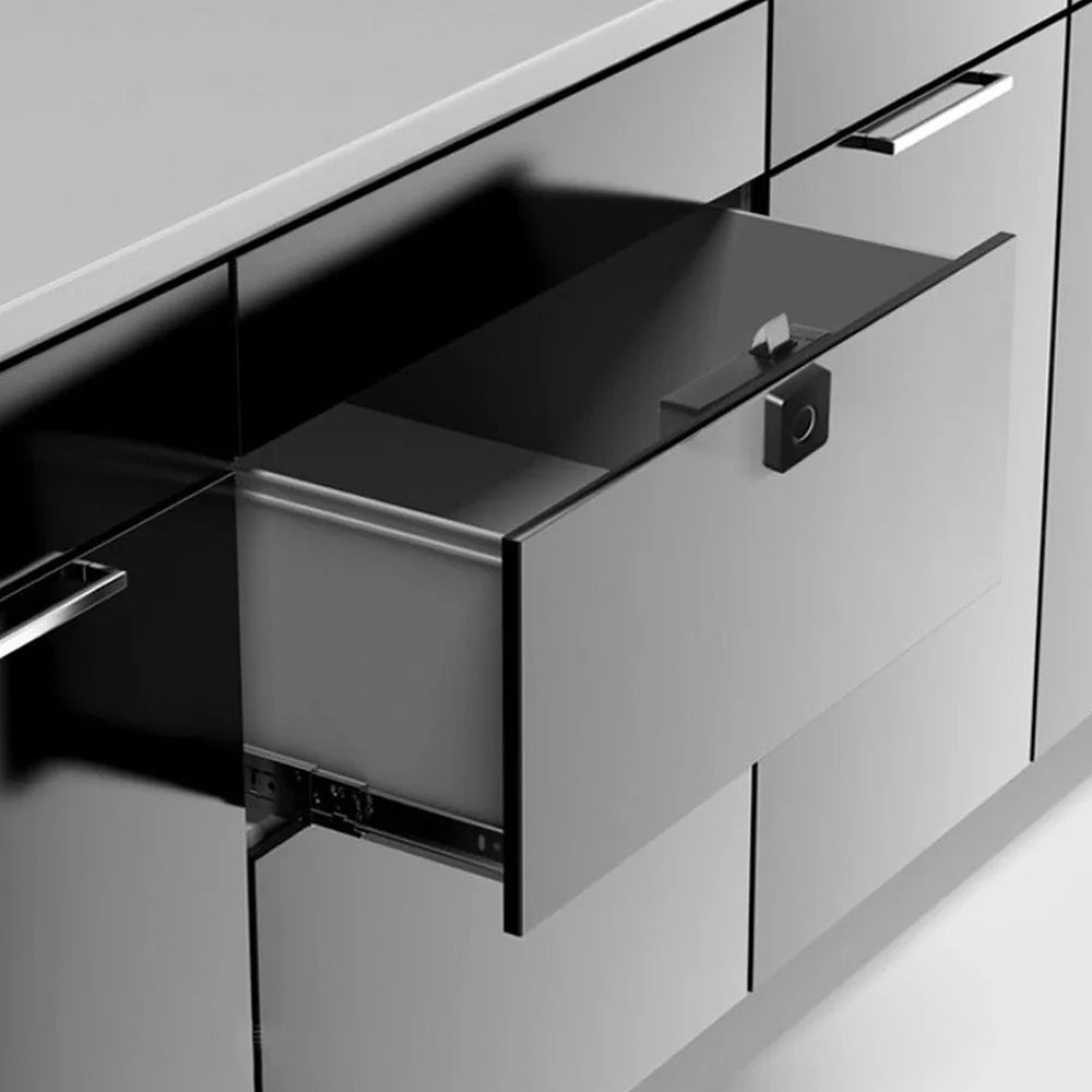 Fingerprint Cabinet Lock Black Keyless Smart Drawer Lock